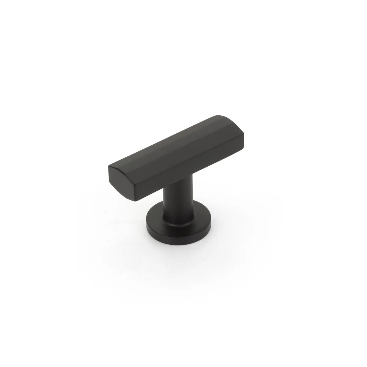 The Schaub Heathrow T-Knob in Matte Black finish.