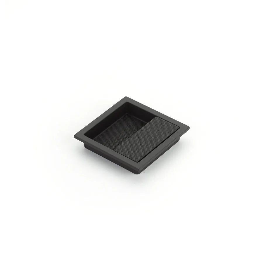 The Schaub MODO Square Recessed Pull in Matte Black finish.