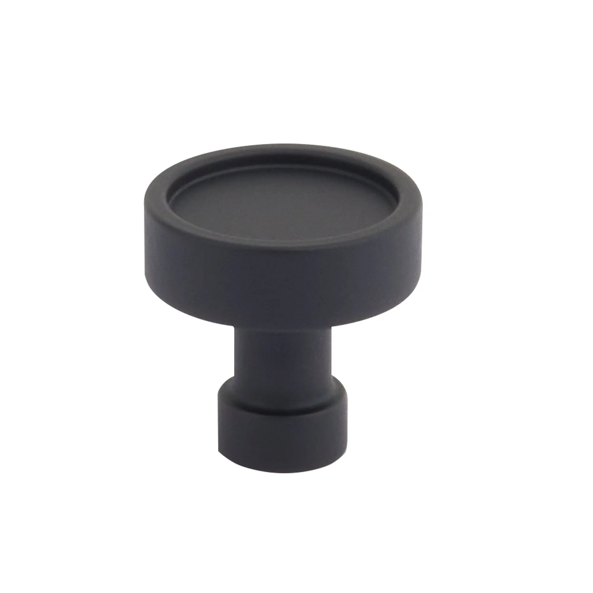 The Schaub NOHO Round Cabinet Knob in Matte Black finish.