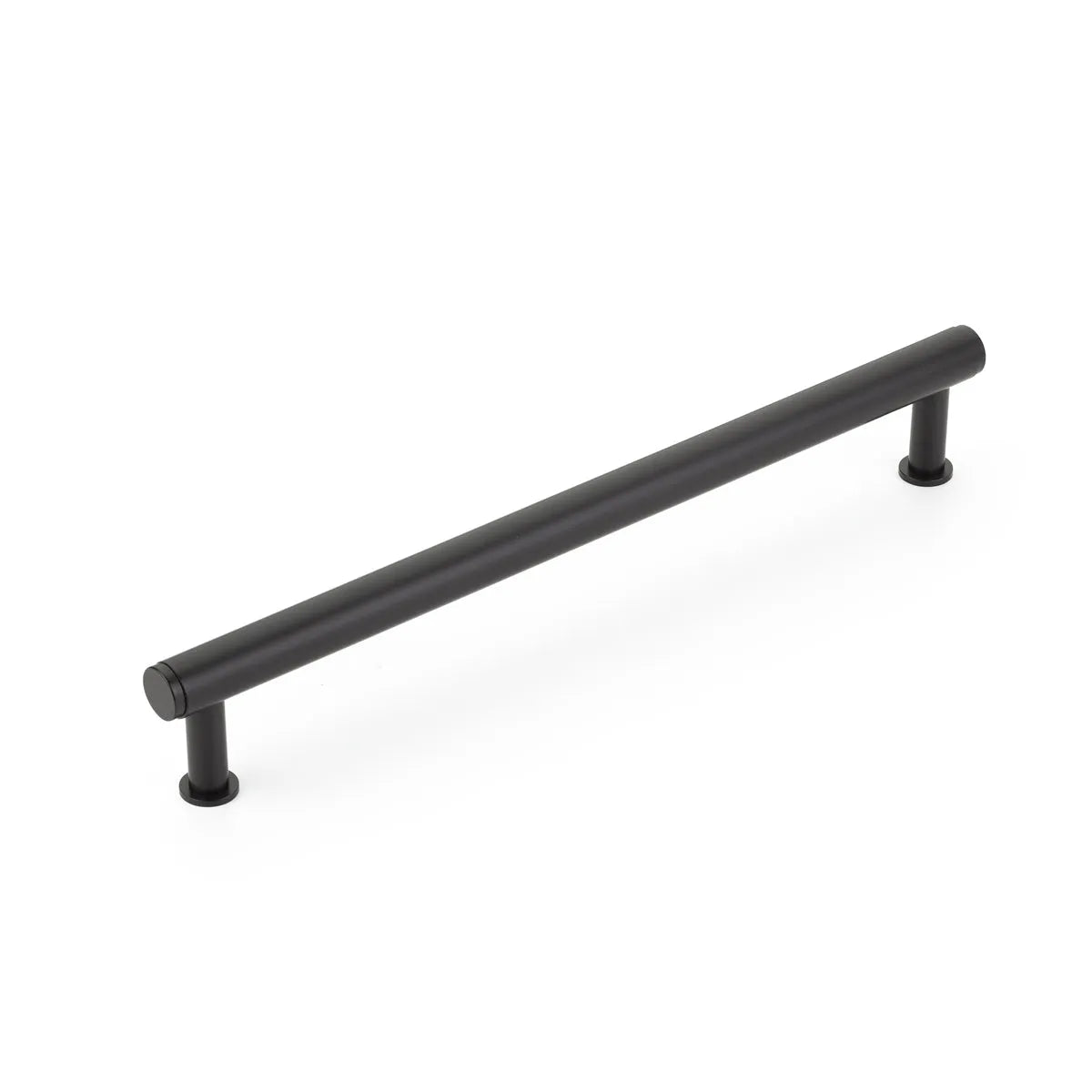 The Schaub Pub House Smooth Appliance Pull in Matte Black finish.