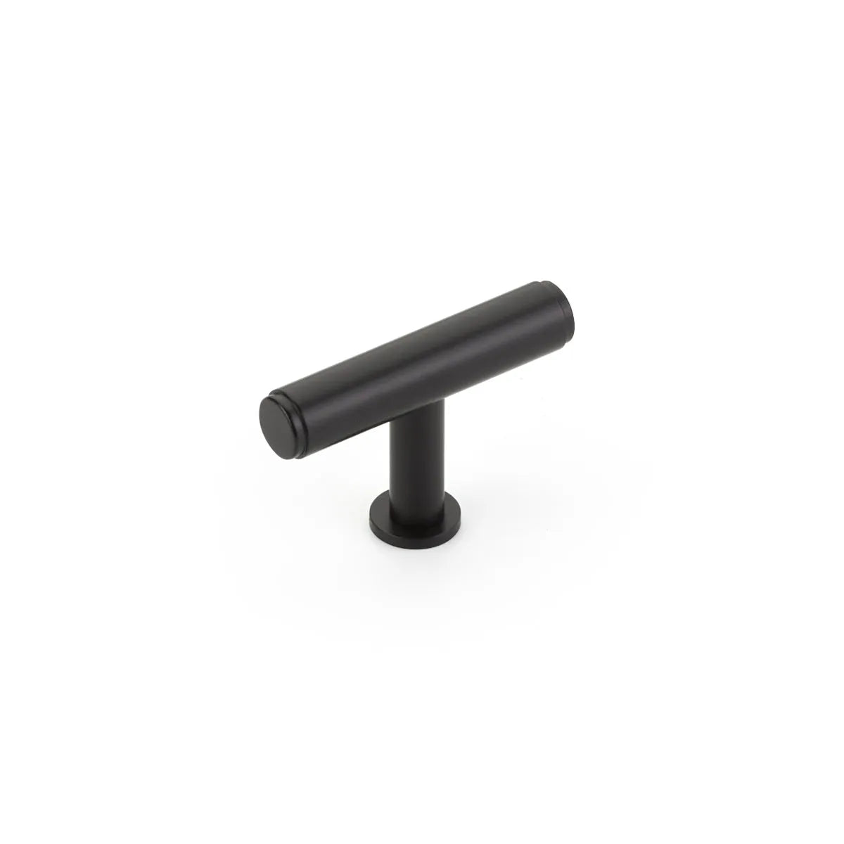 The Schaub Pub House Smooth T-Knob in Matte Black finish.