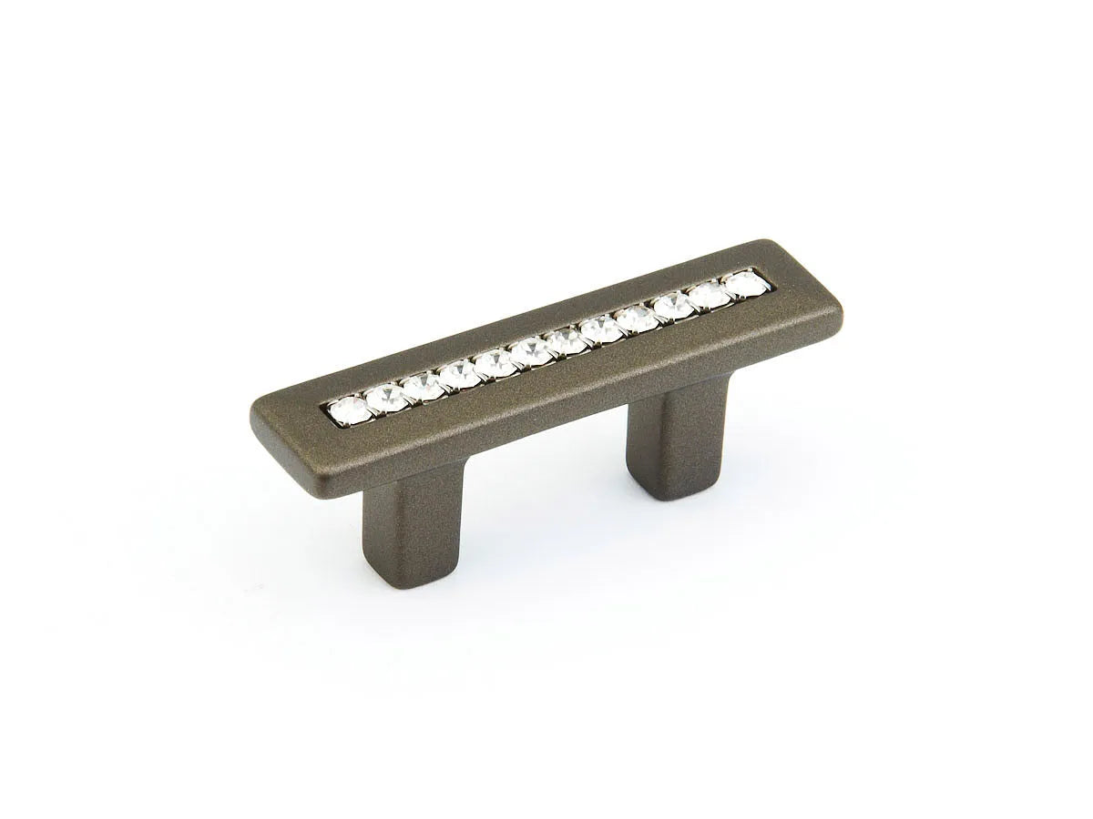 The Schaub Skyevale Crystal Pull in Milano Bronze finish.