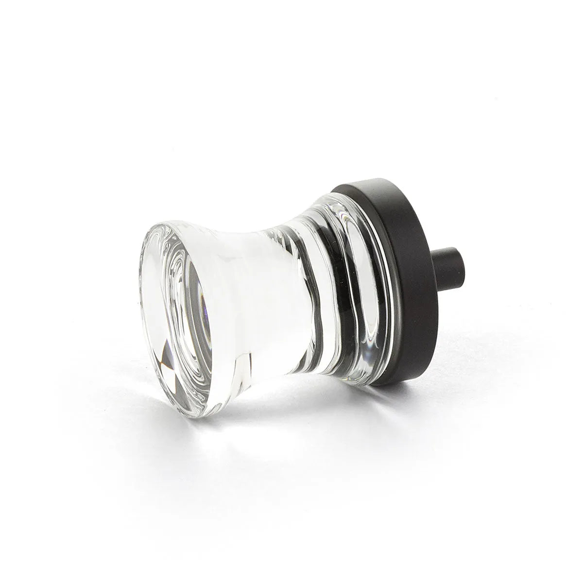 The Schaub City Lights Concave Glass Knob in Oil Rubbed Bronze finish.