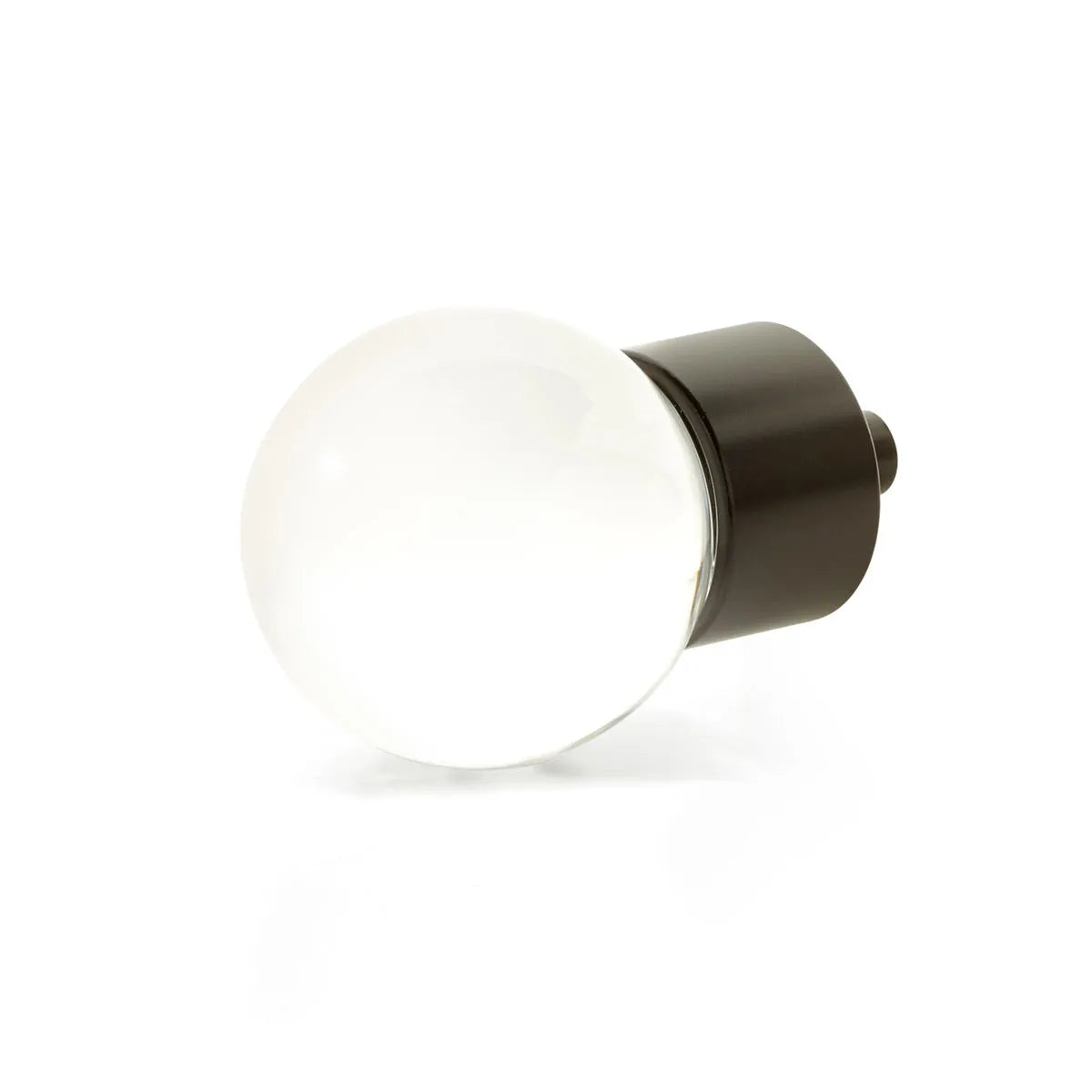 The Schaub City Lights Globe Glass Knob in Oil Rubbed Bronze finish.