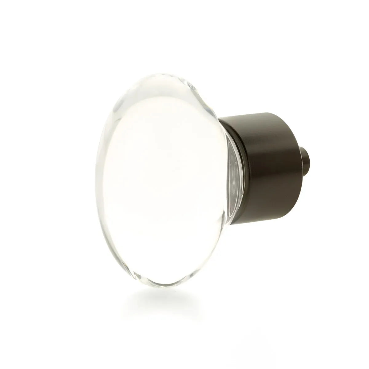 The Schaub City Lights Oval Glass Knob in Oil Rubbed Bronze finish.