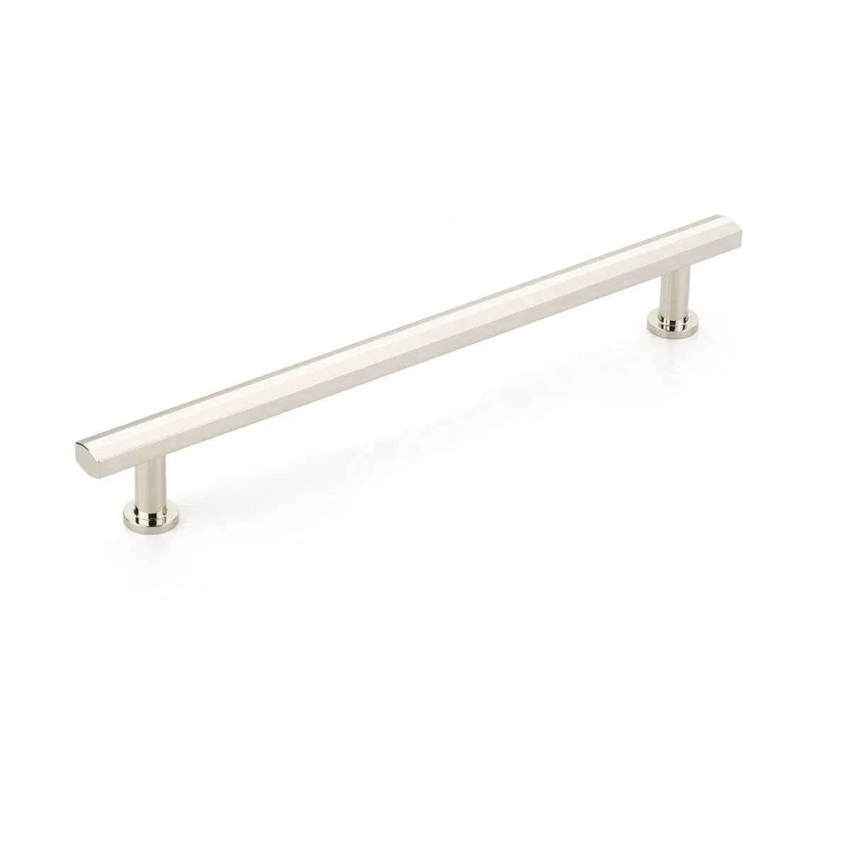 The Schaub Heathrow Appliance Pull in Polished Nickel finish.