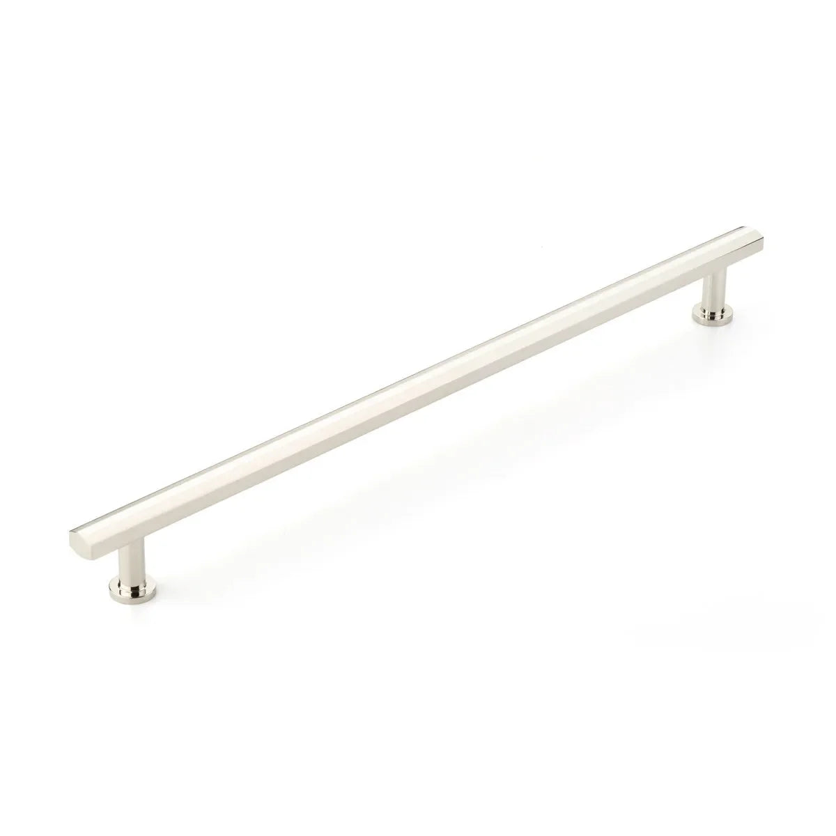 The Schaub Heathrow Appliance Pull in Polished Nickel finish.