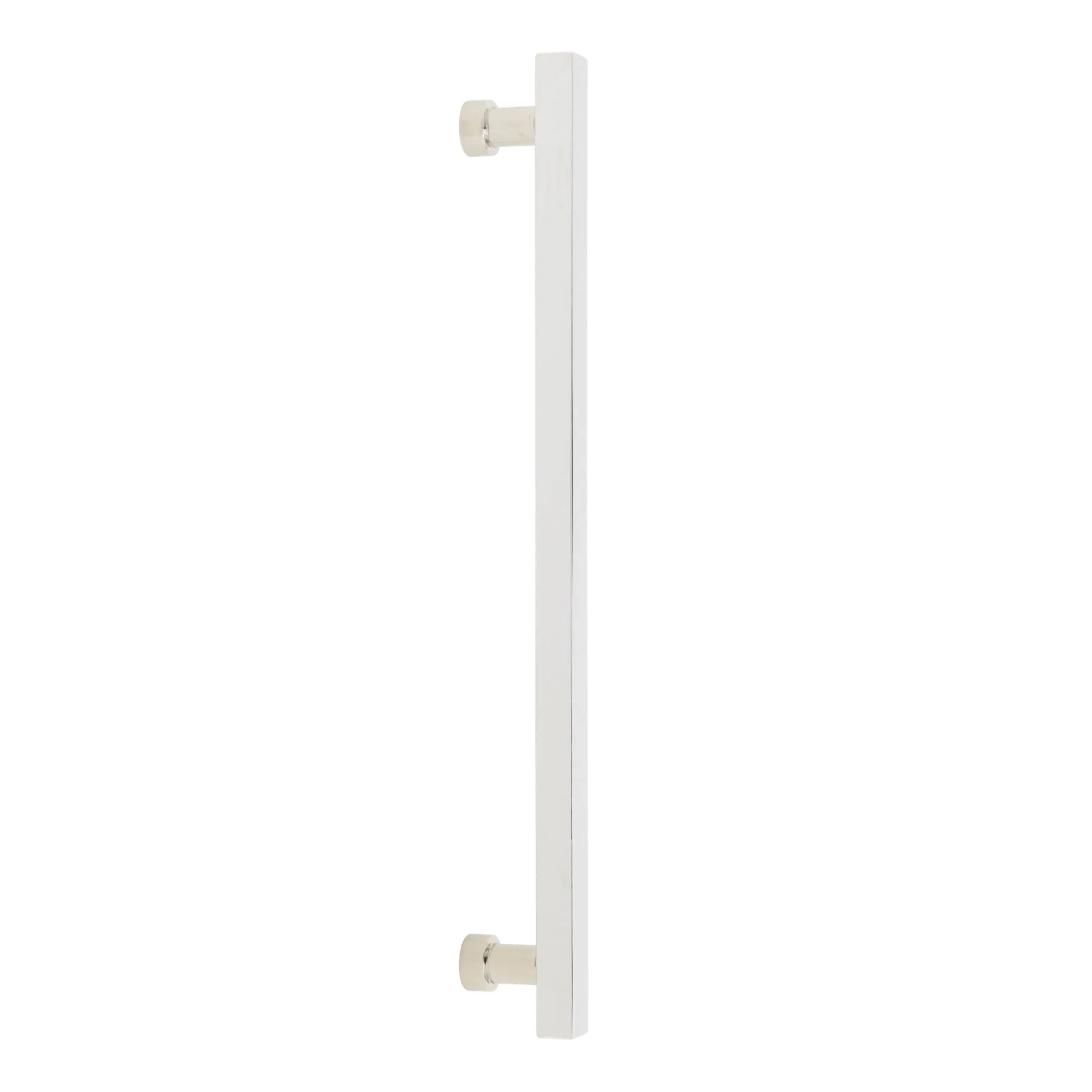 The Schaub NOHO Square Appliance Pull in Polished Nickel finish.