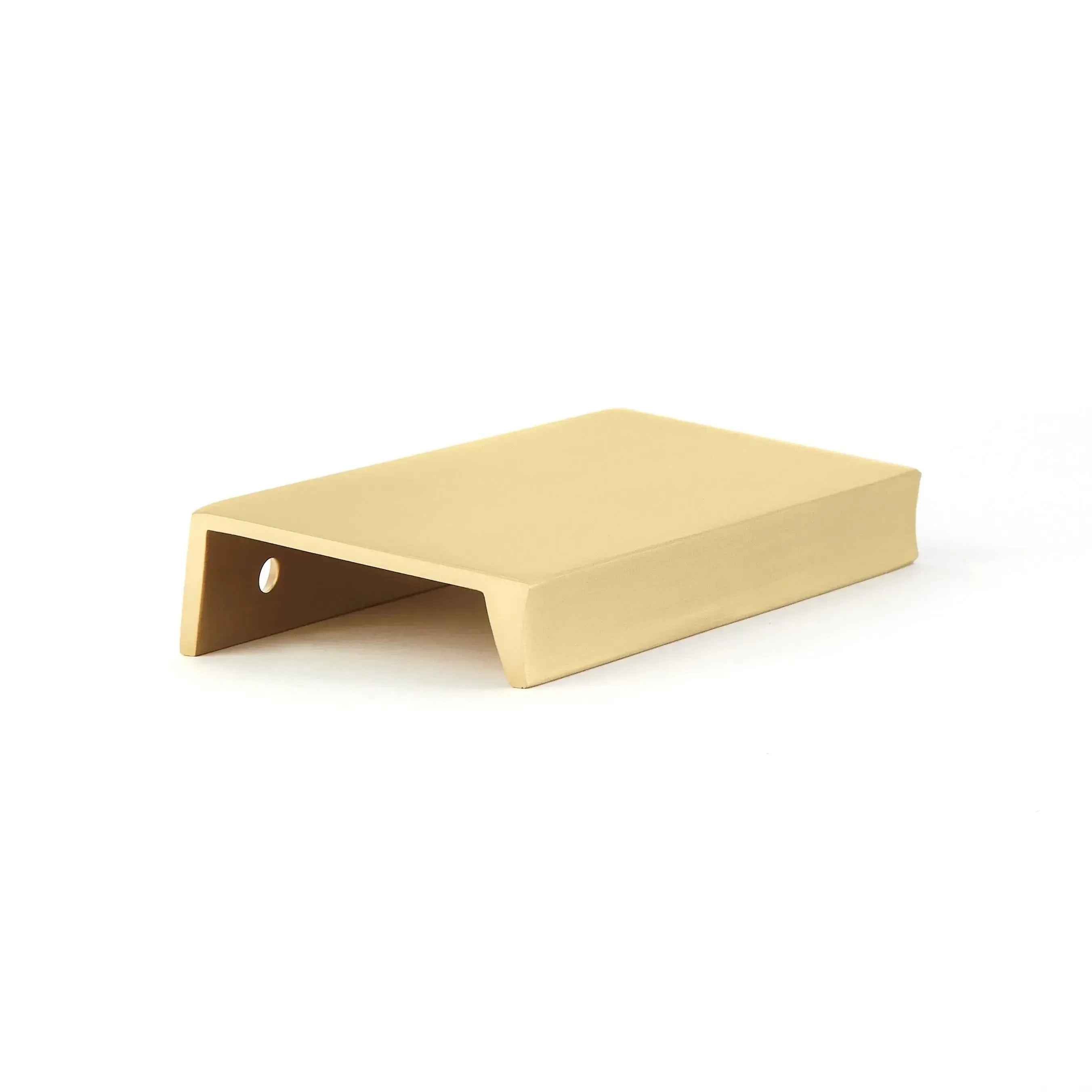 Schaub Sabre Cabinet Edge Pull in Satin Brass finish