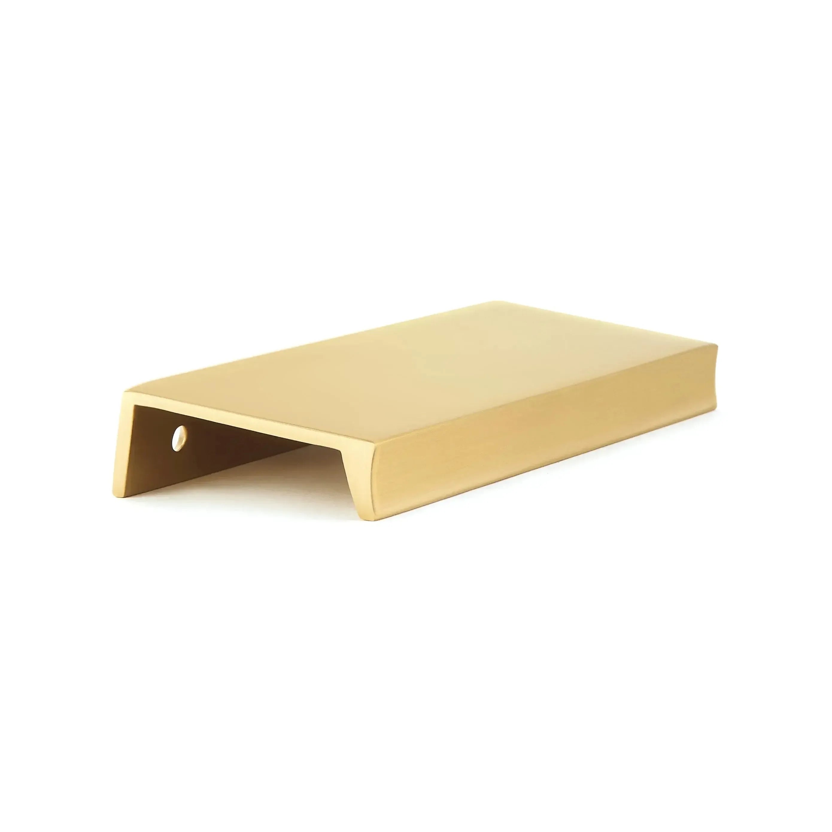 Schaub Sabre Cabinet Edge Pull in Satin Brass finish
