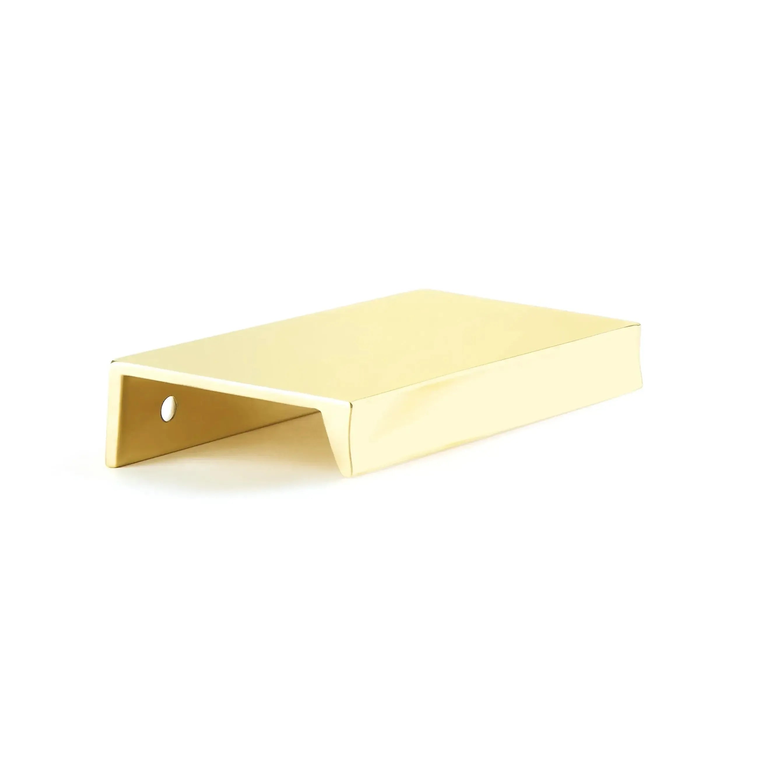 Schaub Sabre Cabinet Edge Pull in Unlacquered Brass finish
