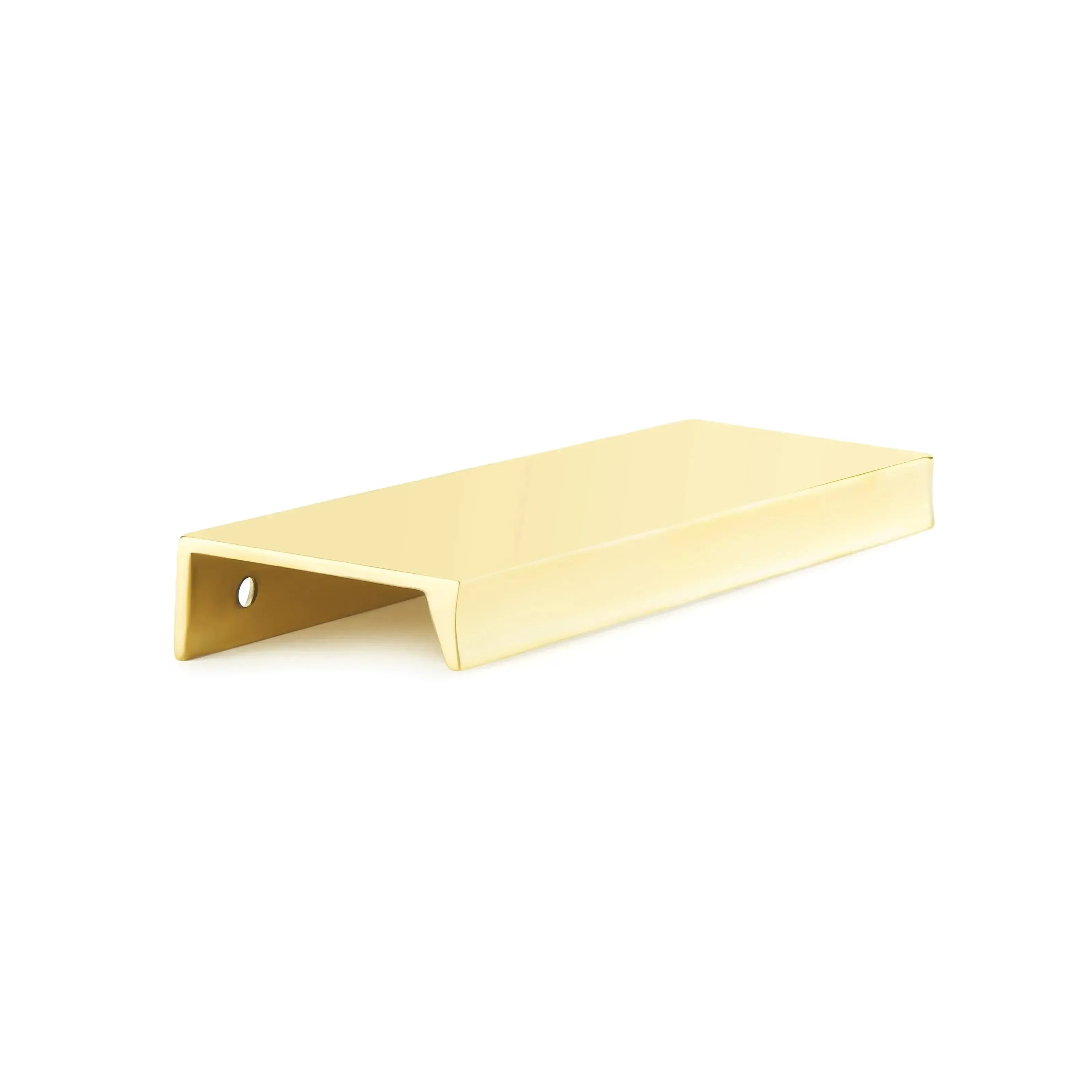 Schaub Sabre Cabinet Edge Pull in Unlacquered Brass finish
