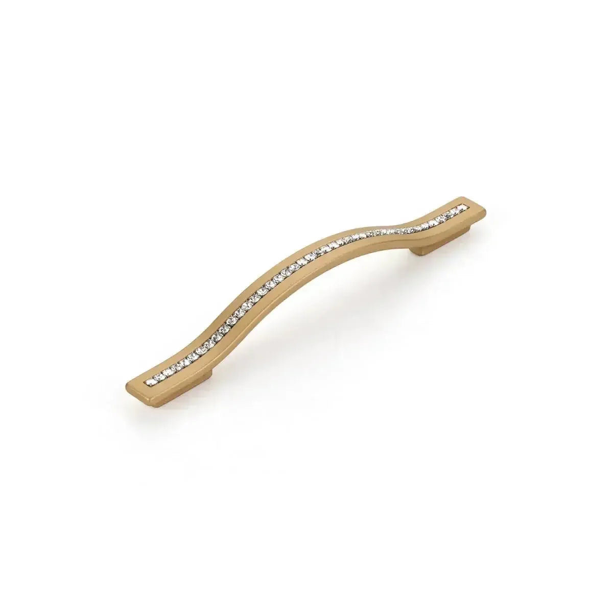 Schaub Skyevale Crystal Arched Cabinet Pull in Signature Satin Brass finish