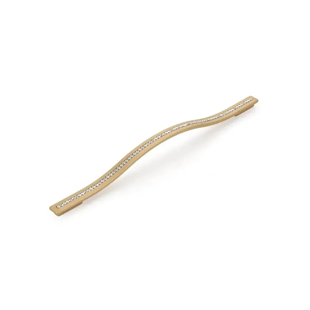 Schaub Skyevale Crystal Arched Cabinet Pull in Signature Satin Brass finish