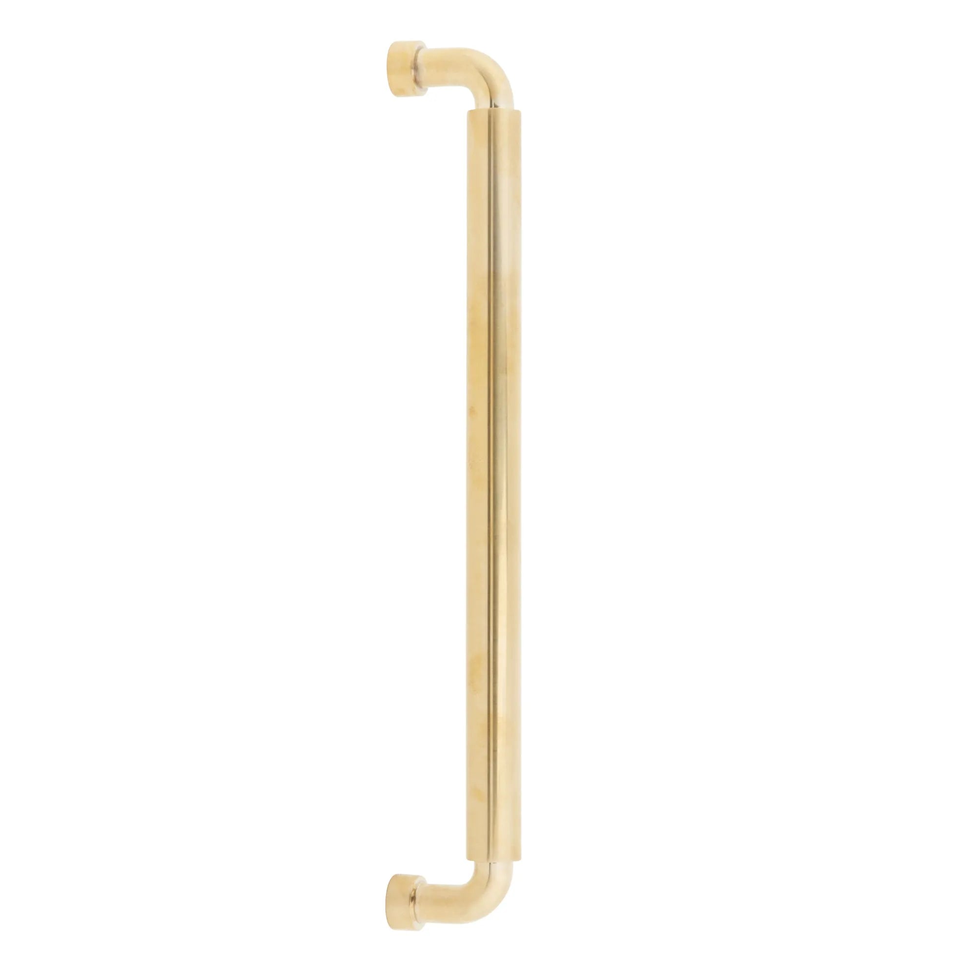 The Schaub NOHO Round Appliance Pull in Unlacquered Brass finish.