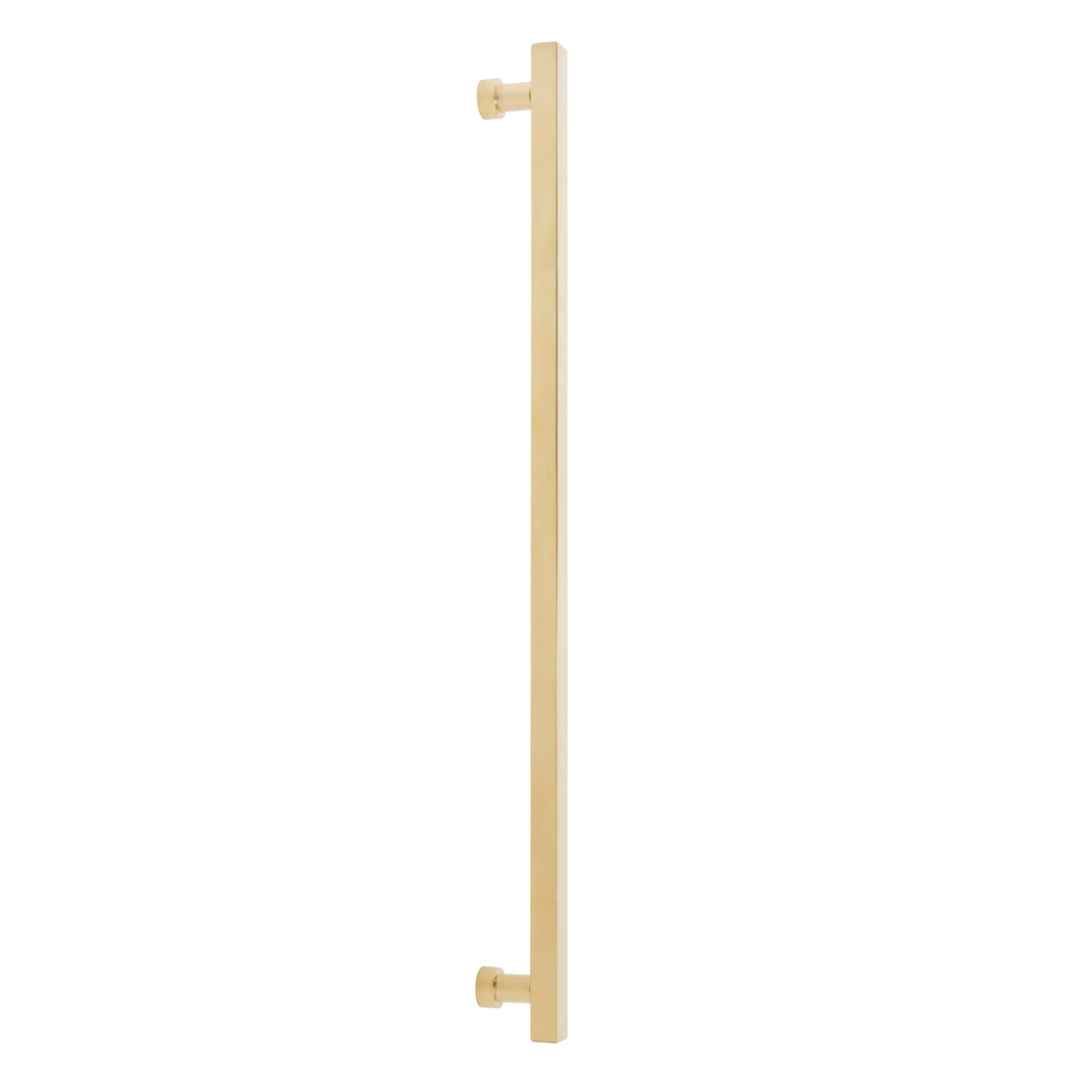 The Schaub NOHO Square Appliance Pull in Unlacquered Brass finish.