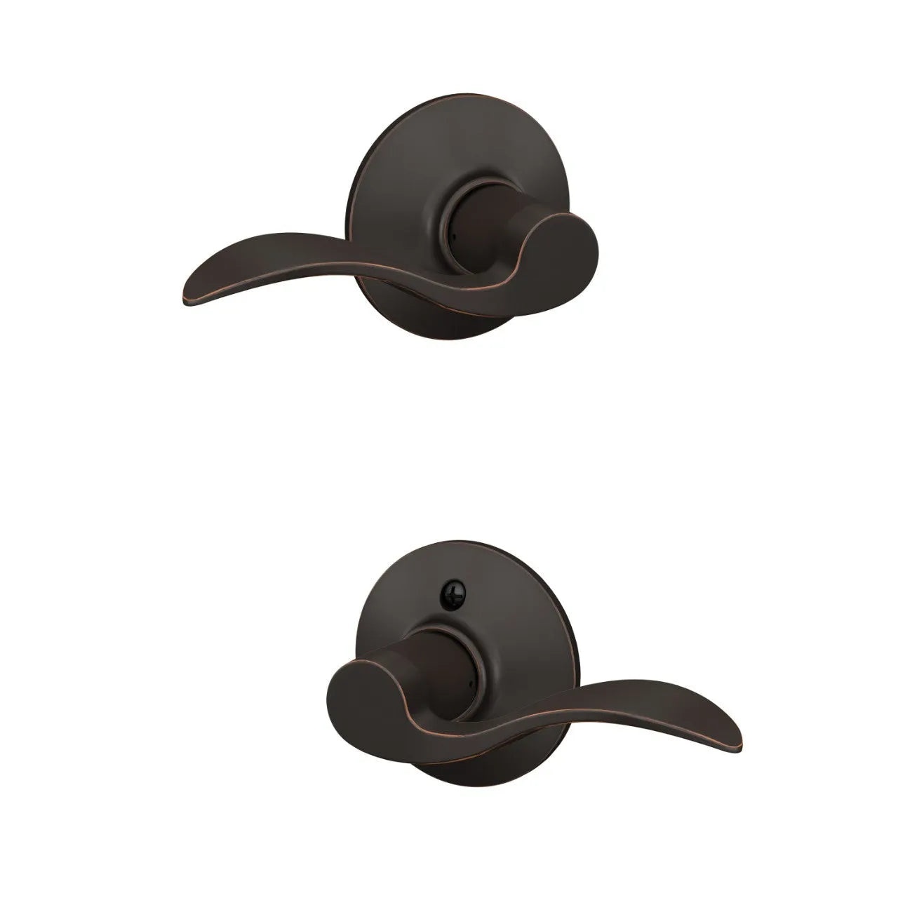 Schlage Accent Lever in Aged Bronze finish