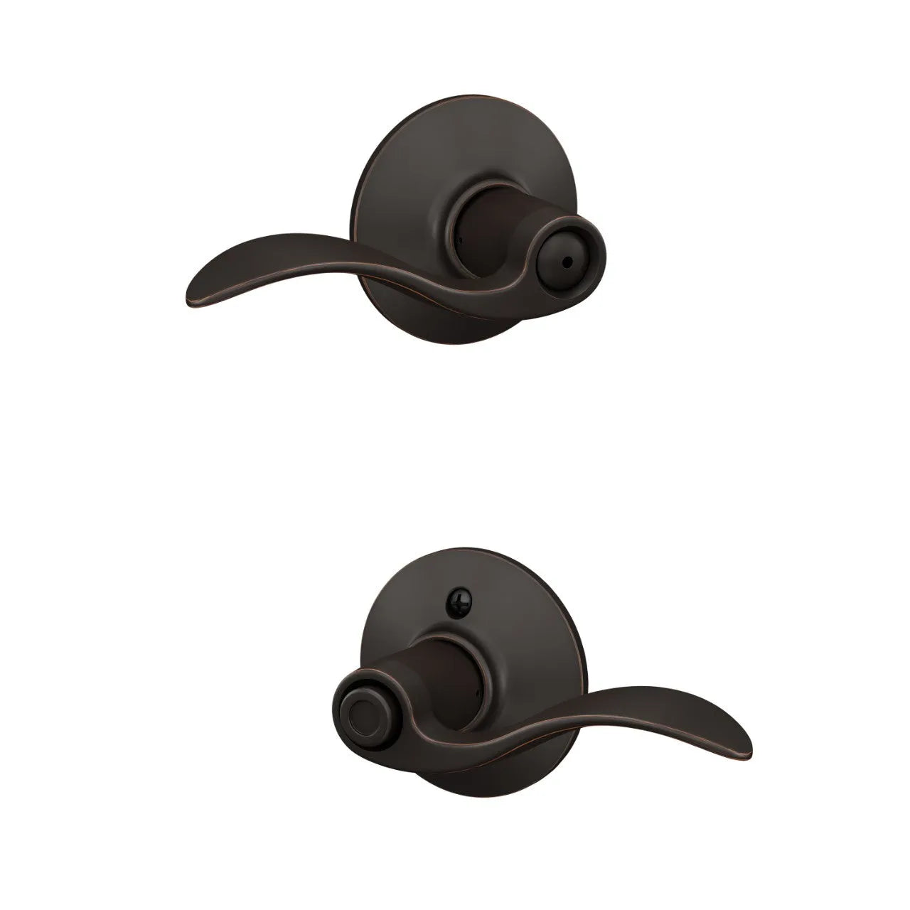 Schlage Accent Lever in Aged Bronze finish