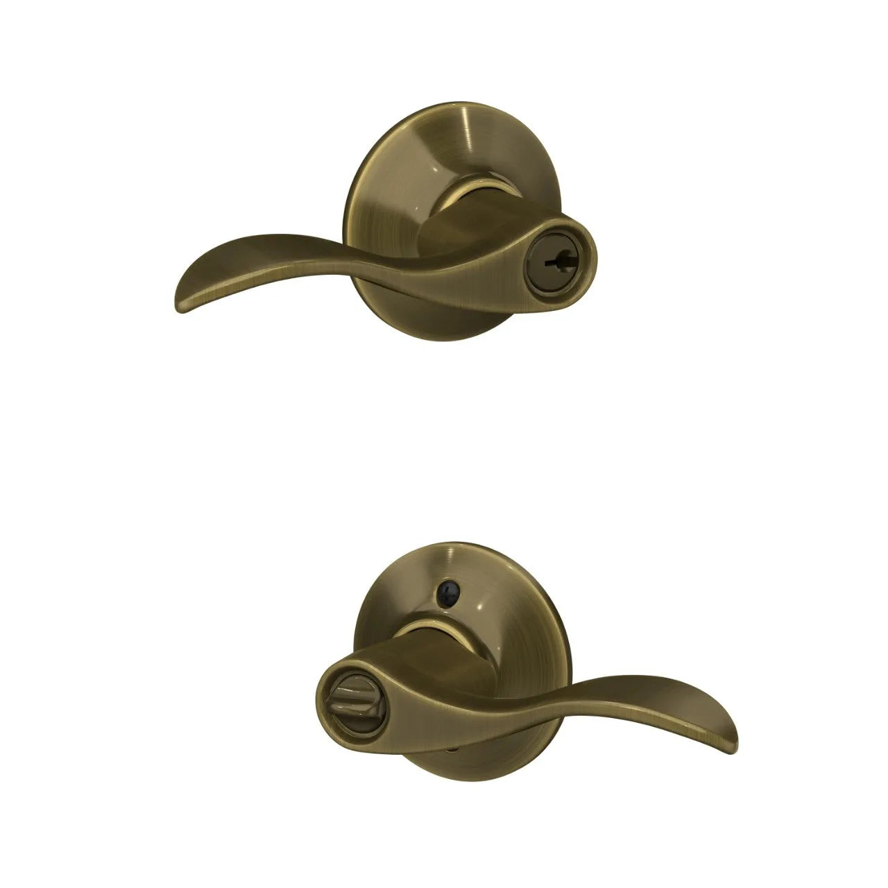 Schlage Accent Lever in Antique Brass finish