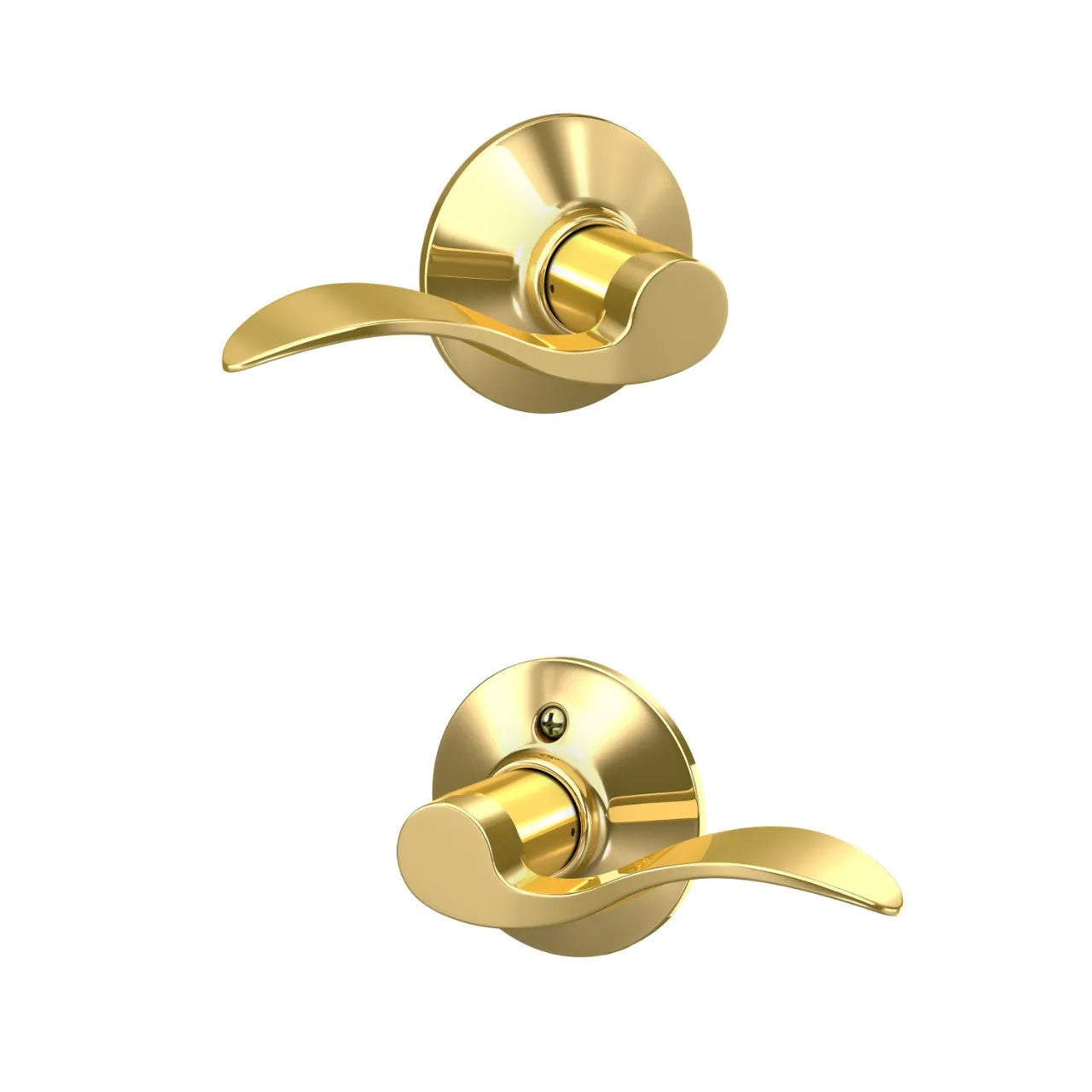 Schlage Accent Lever in Bright Brass finish