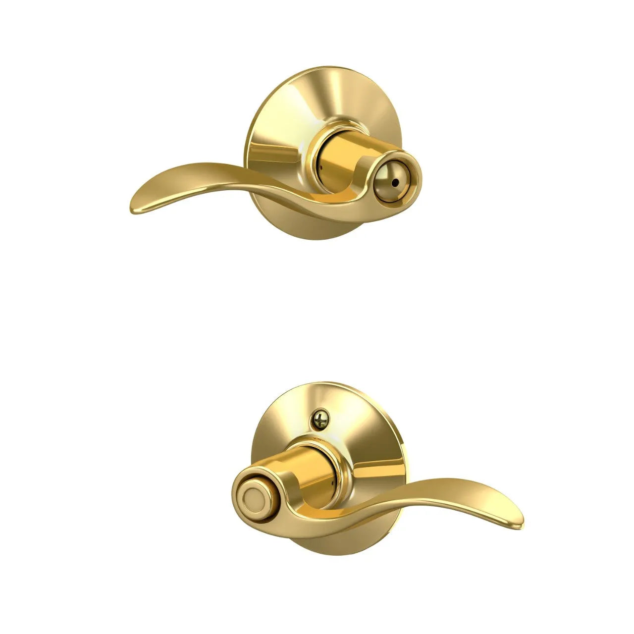 Schlage Accent Lever in Bright Brass finish
