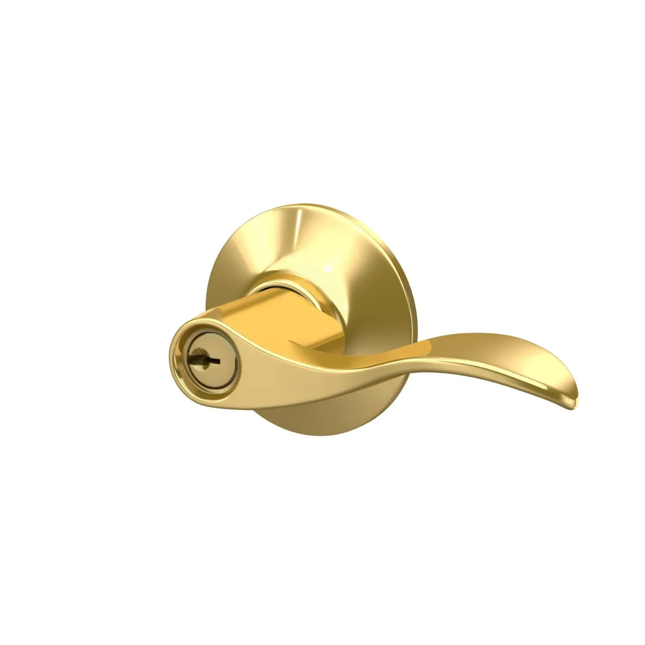 Schlage Accent Lever in Bright Brass finish
