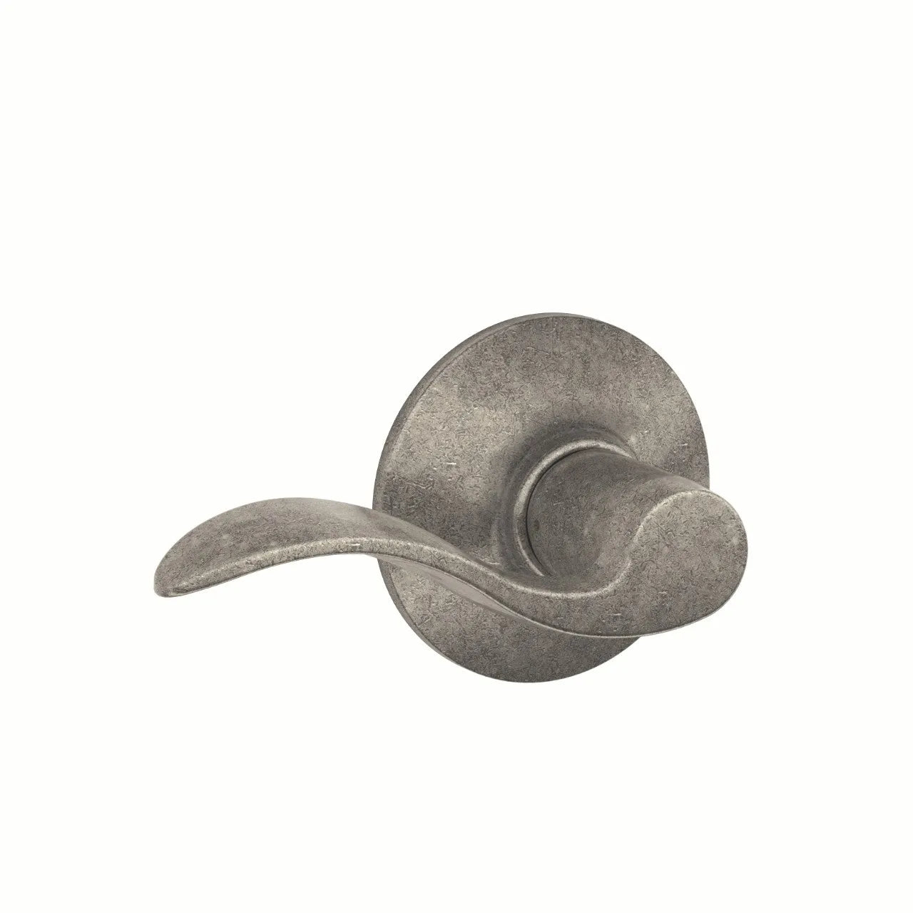 Schlage Accent Lever in Distressed Nickel finish