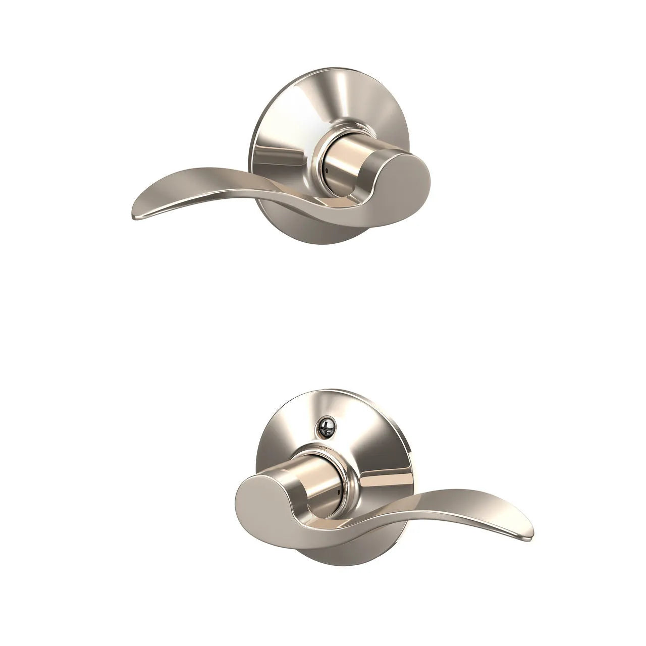 Schlage Accent Lever in Polished Nickel finish