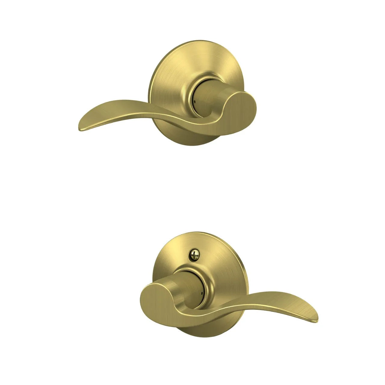 Schlage Accent Lever in Satin Brass finish