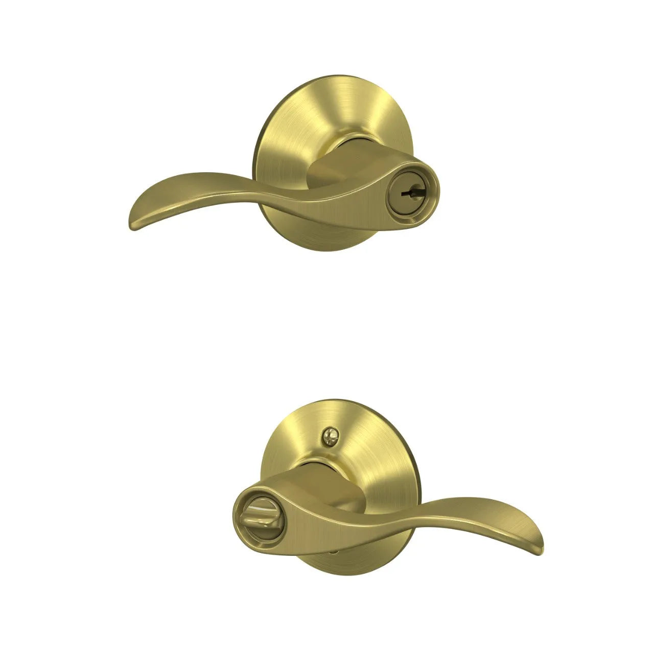 Schlage Accent Lever in Satin Brass finish