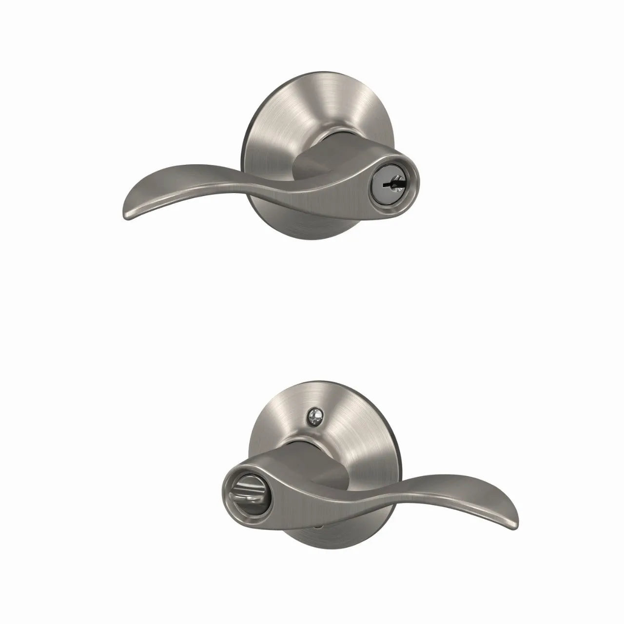 Schlage Accent Lever in Satin Nickel finish
