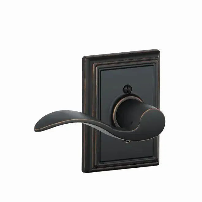 Schlage Accent Lever with Addison Rosette in Aged Bronze finish