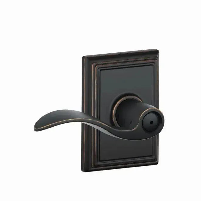 Schlage Accent Lever with Addison Rosette in Aged Bronze finish