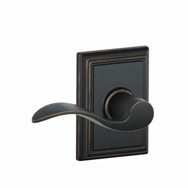 Schlage Accent Lever with Addison Rosette in Aged Bronze finish