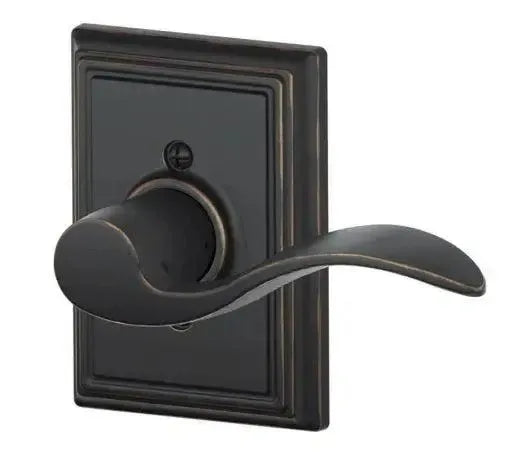 Schlage Accent Lever with Addison Rosette in Aged Bronze finish