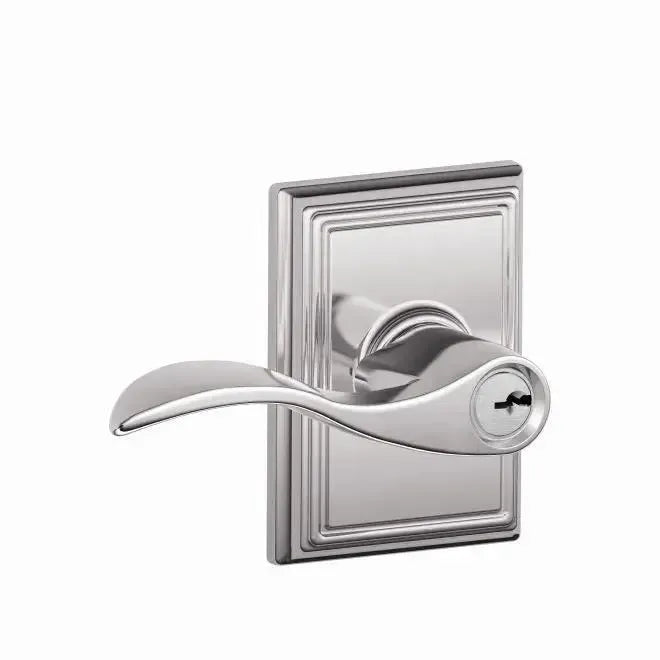 Schlage Accent Lever with Addison Rosette in Bright Chrome finish