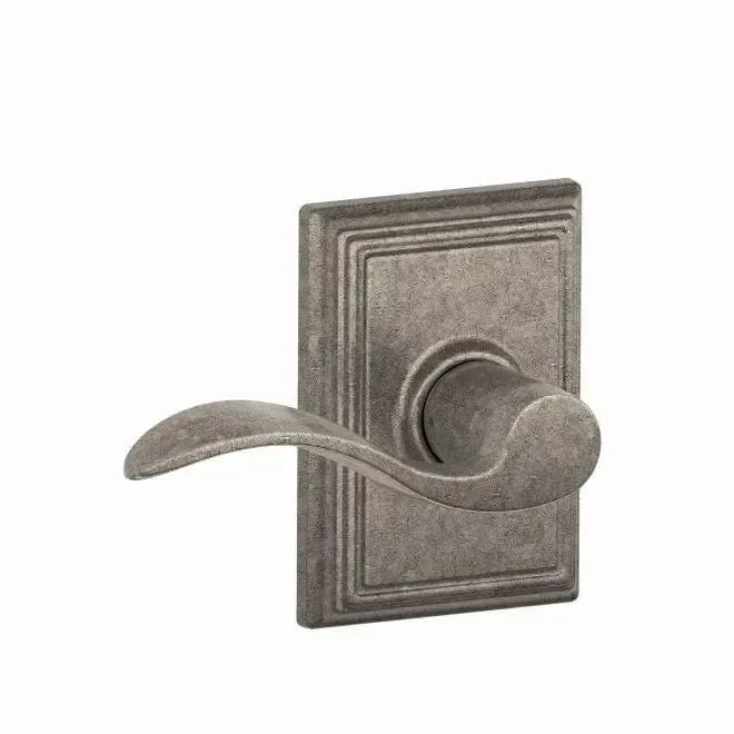 Schlage Accent Lever with Addison Rosette in Distressed Nickel finish