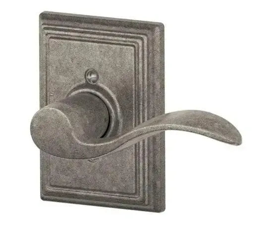 Schlage Accent Lever with Addison Rosette in Distressed Nickel finish