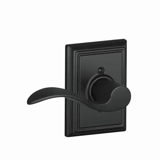 Schlage Accent Lever with Addison Rosette in Flat Black finish