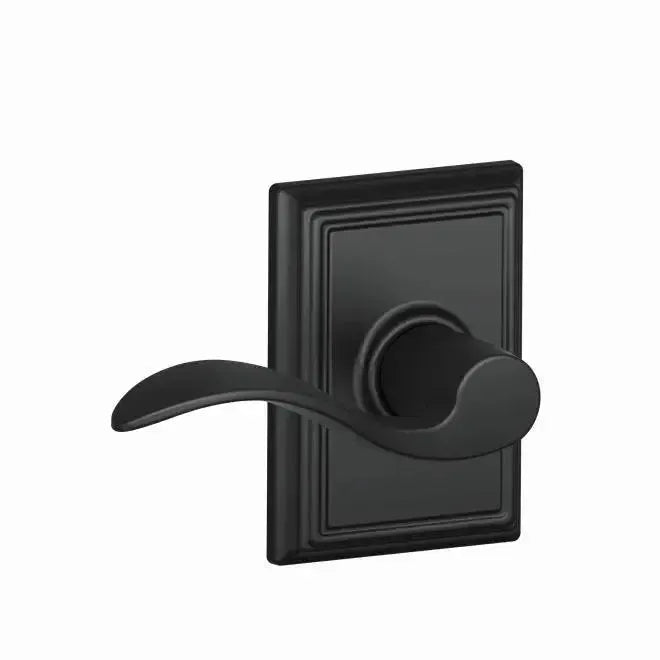 Schlage Accent Lever with Addison Rosette in Flat Black finish