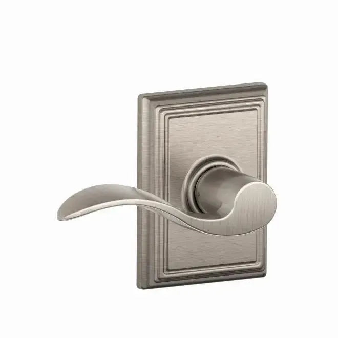 Schlage Accent Lever with Addison Rosette in Satin Nickel finish