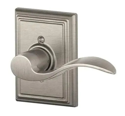 Schlage Accent Lever with Addison Rosette in Satin Nickel finish
