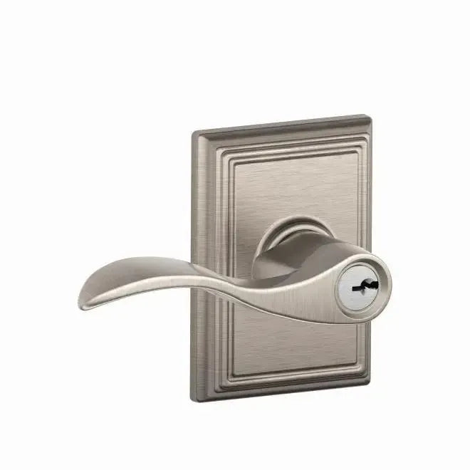 Schlage Accent Lever with Addison Rosette in Satin Nickel finish