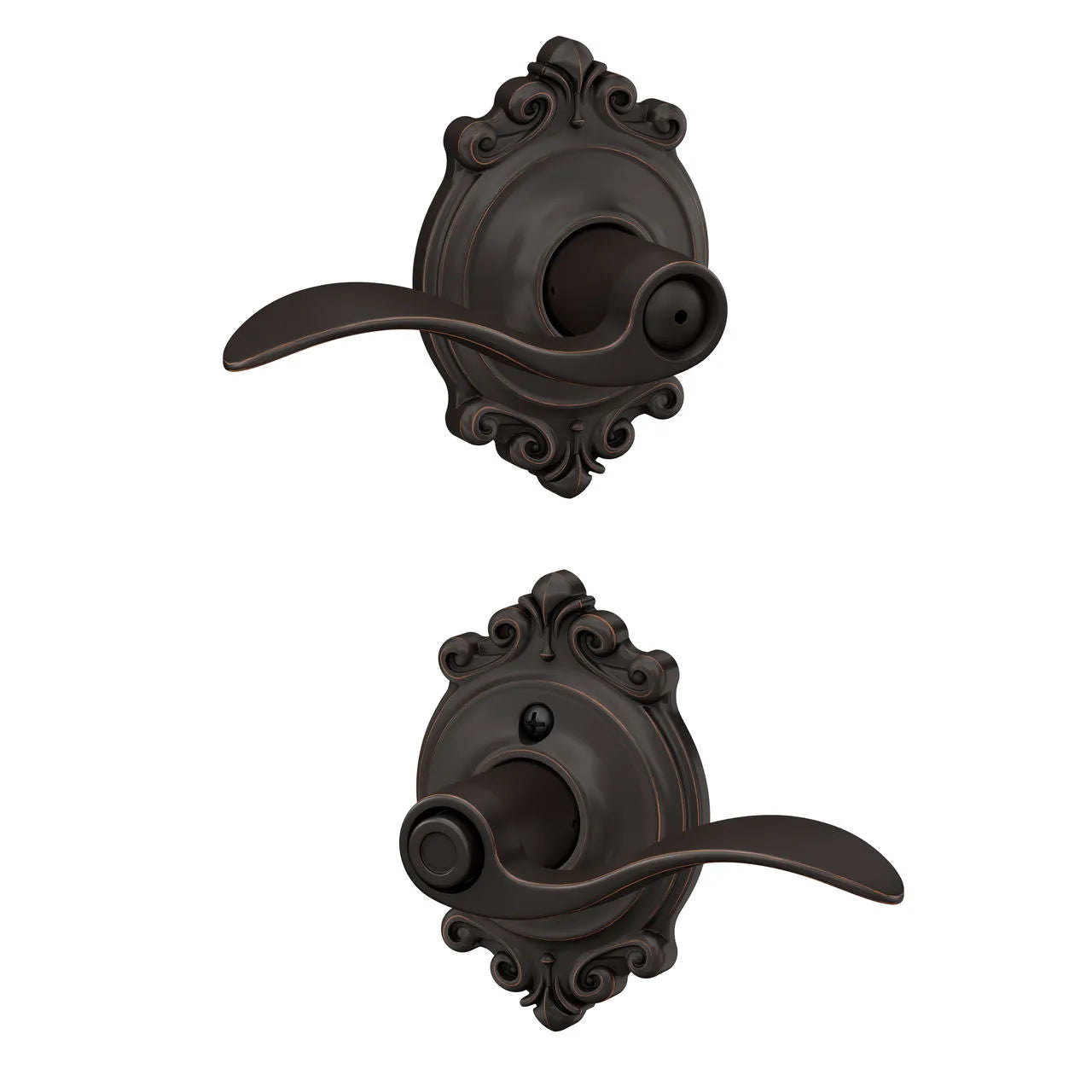 Schlage Accent Lever with Brookshire Rosette Aged Bronze