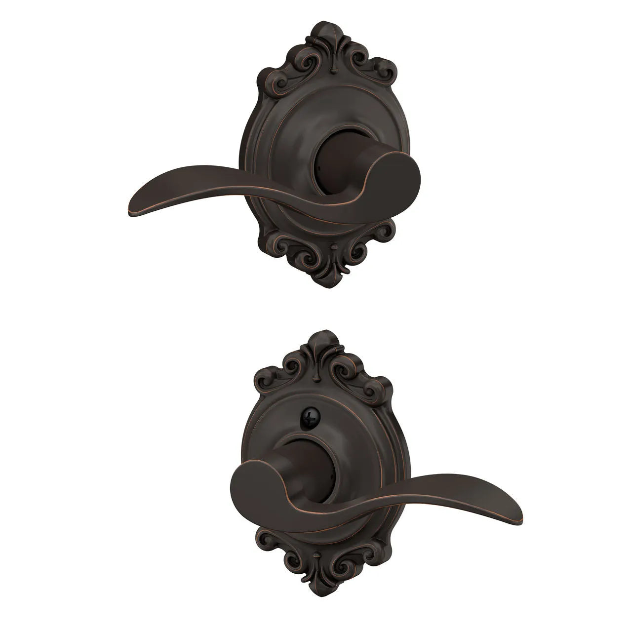 Schlage Accent Lever with Brookshire Rosette Aged Bronze