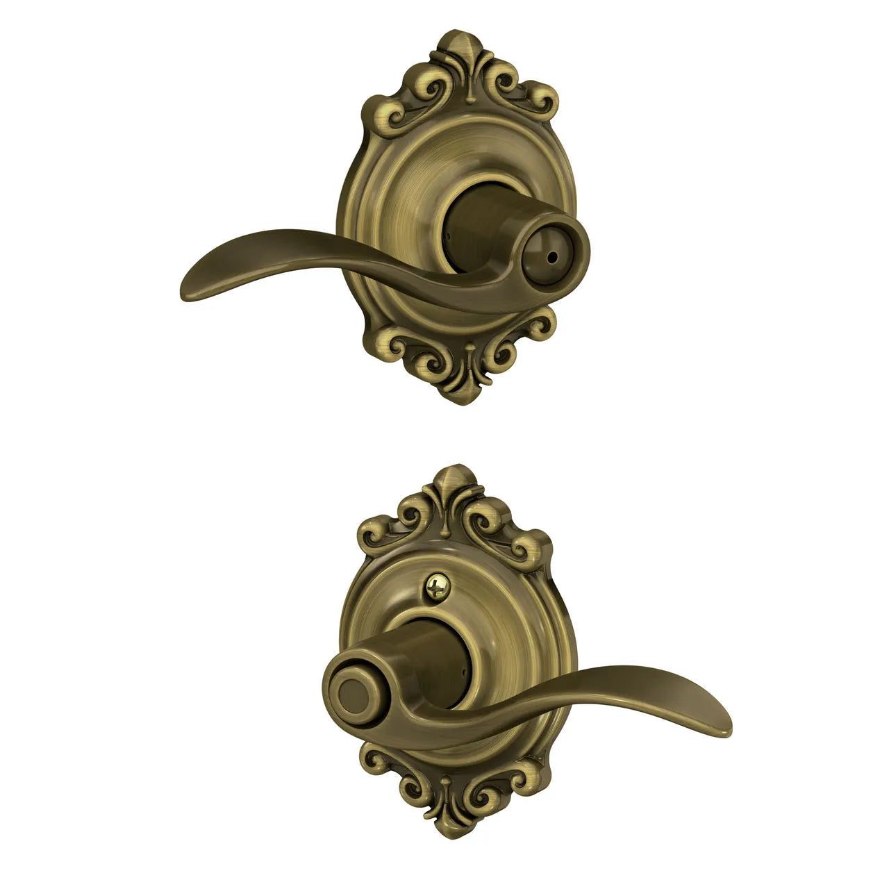 Schlage Accent Lever with Brookshire Rosette Antique Brass