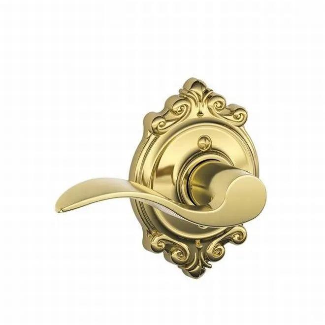 Schlage Accent Lever with Brookshire Rosette Bright Brass