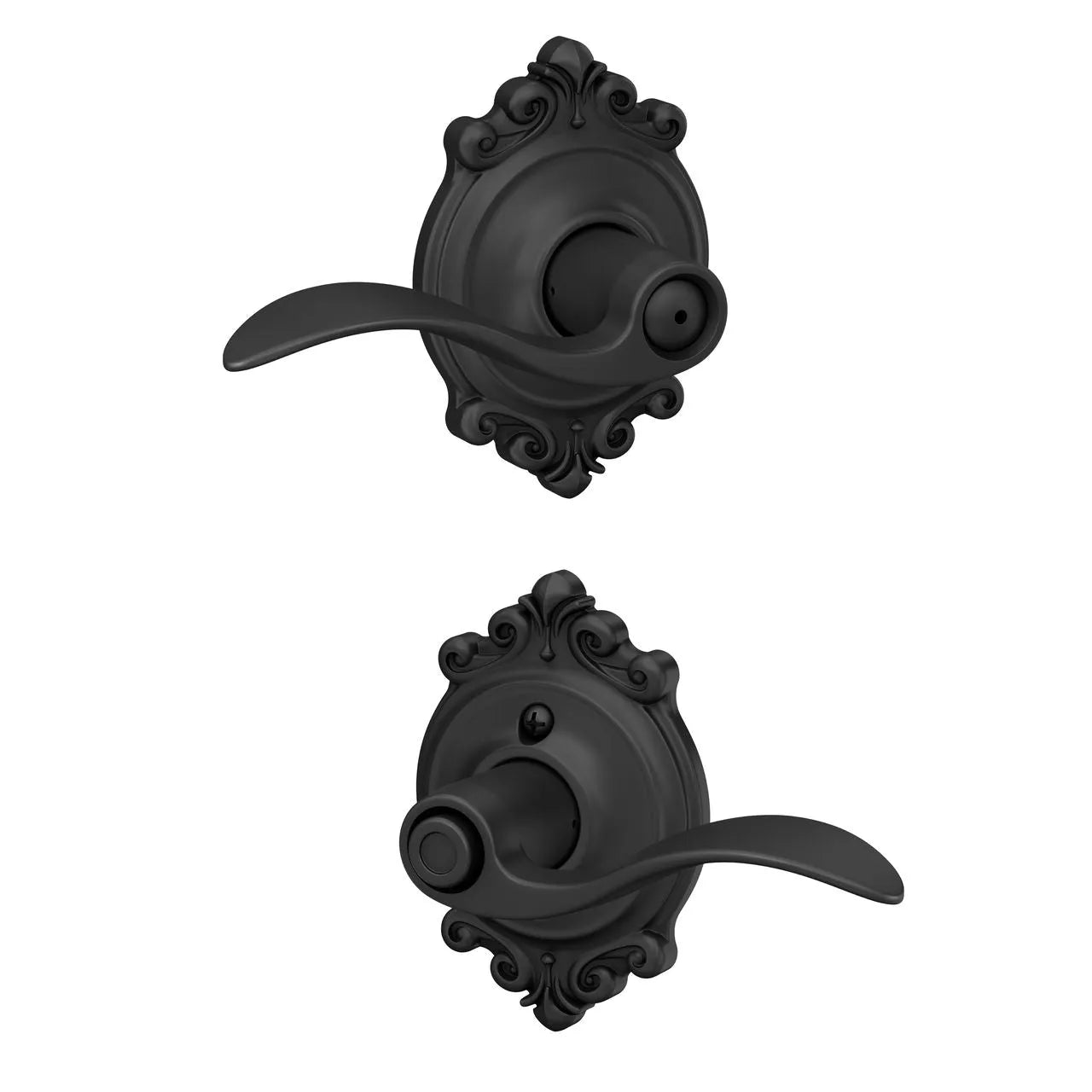 Schlage Accent Lever with Brookshire Rosette Flat Black