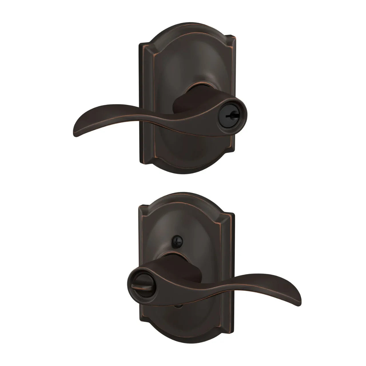 SchlageSchlage Accent Lever with Camelot Rosette in 