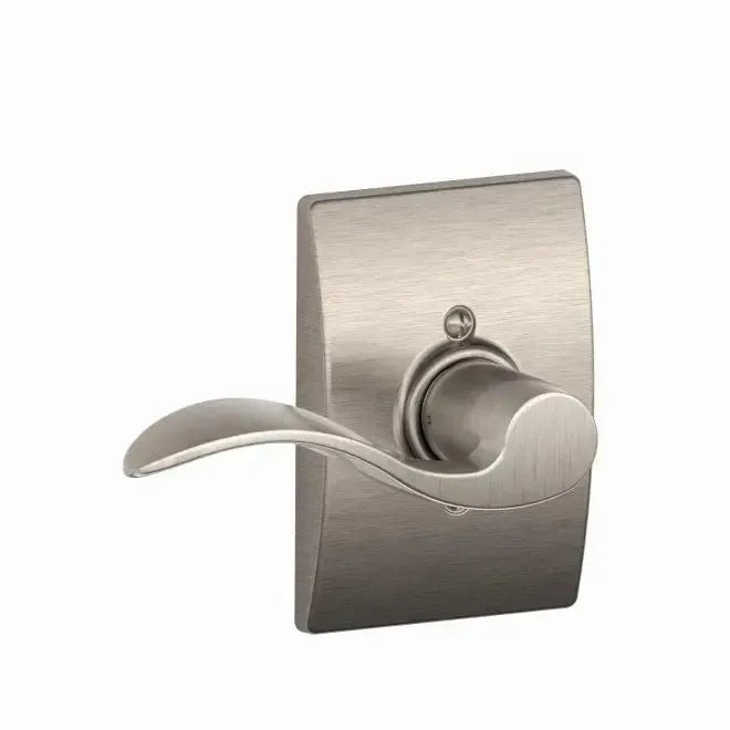 Schlage Accent Lever with Century Rosette in Satin Nickel finish